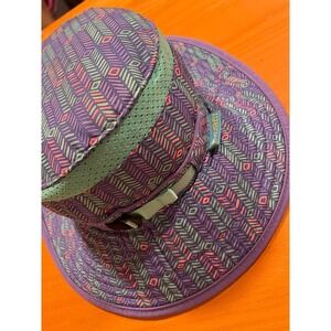 Kids Bucket UPF Sun Hat L Sun Day Afternoons Purple Green Hiking Beach Crushable
